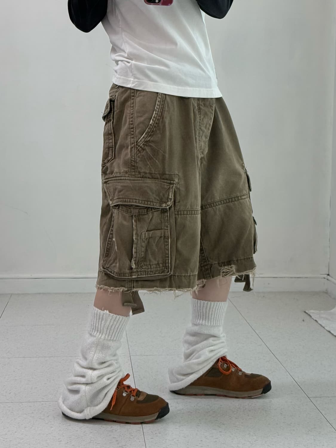 아베크롬비 카키 브라운 버뮤다 팬츠 상품이미지2