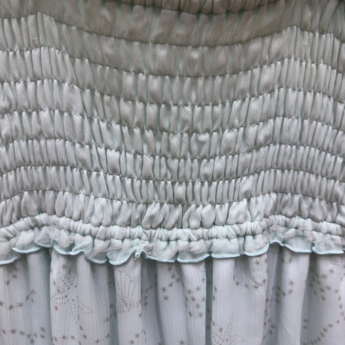 시크릿허니 쉘 패턴 스모킹 롱원피스 (민트) 상품이미지6