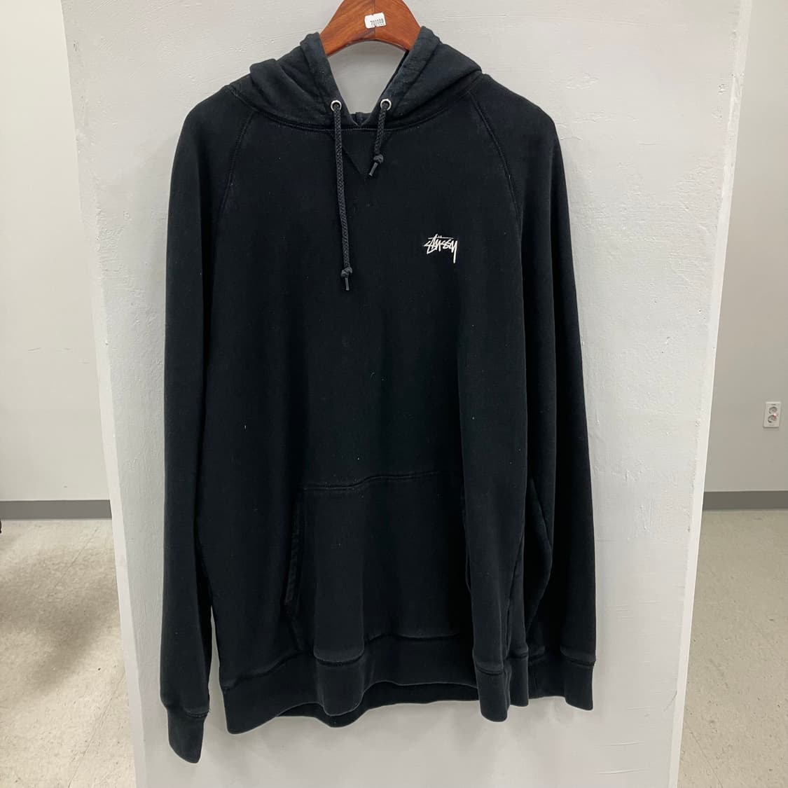 스투시 블랙 베이직 로고 후드티 XL 상품이미지1