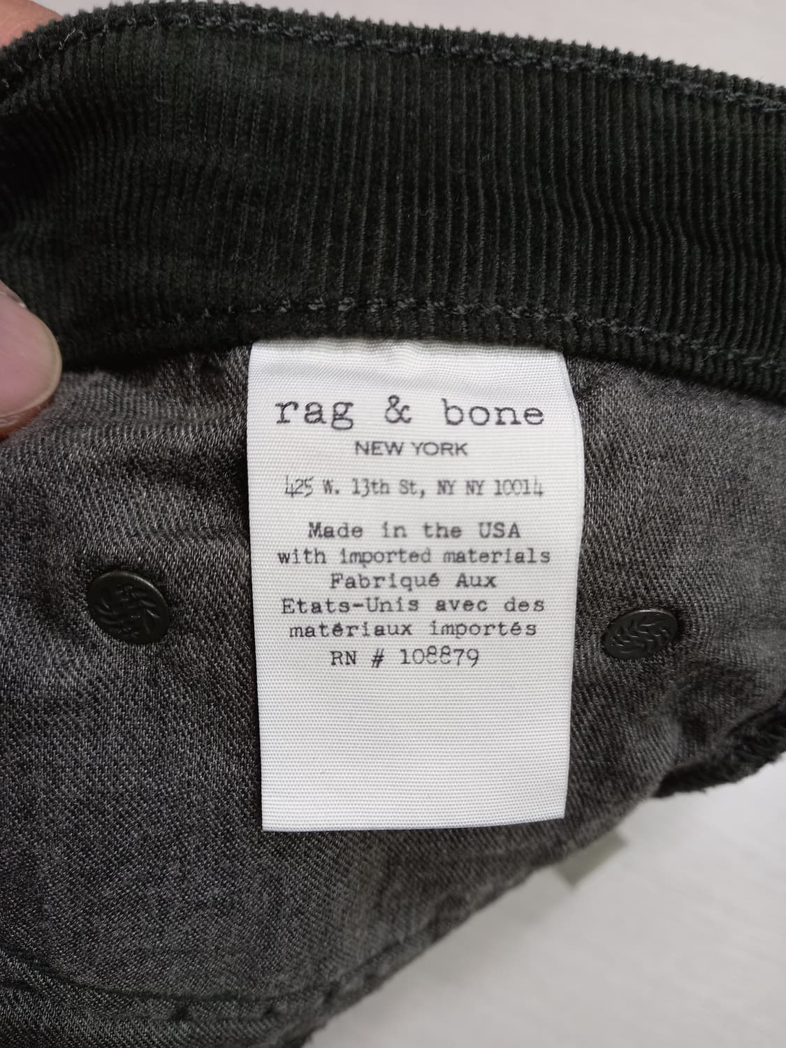 31 rag&bone USA 골반 스판 코듀로이 슬림일자  31-470 상품이미지8