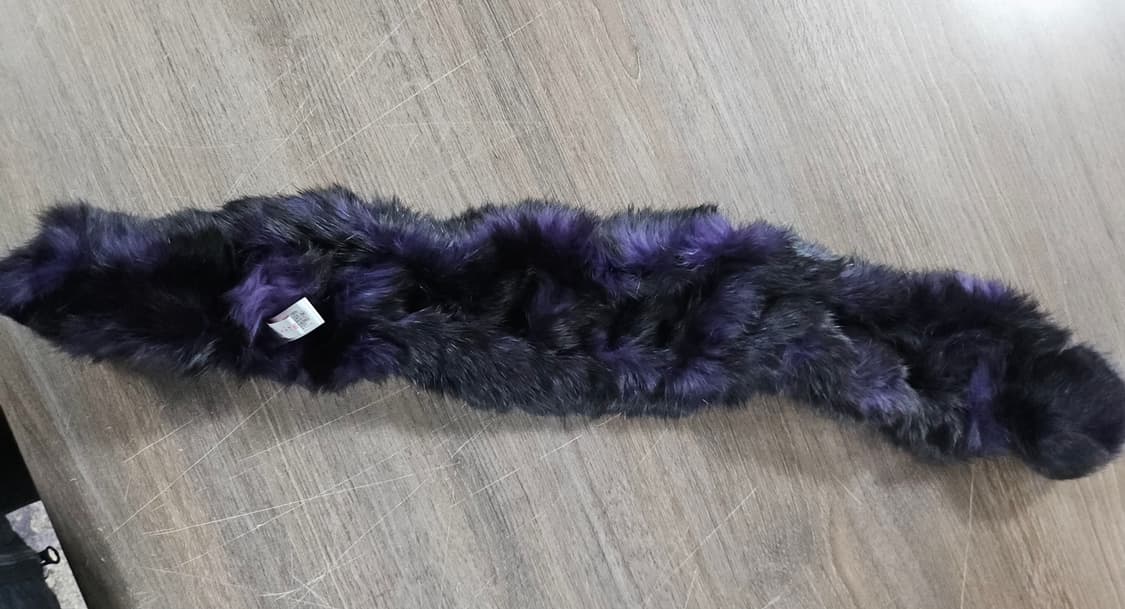 퍼플 블랙 토끼털 목도리 상품이미지3