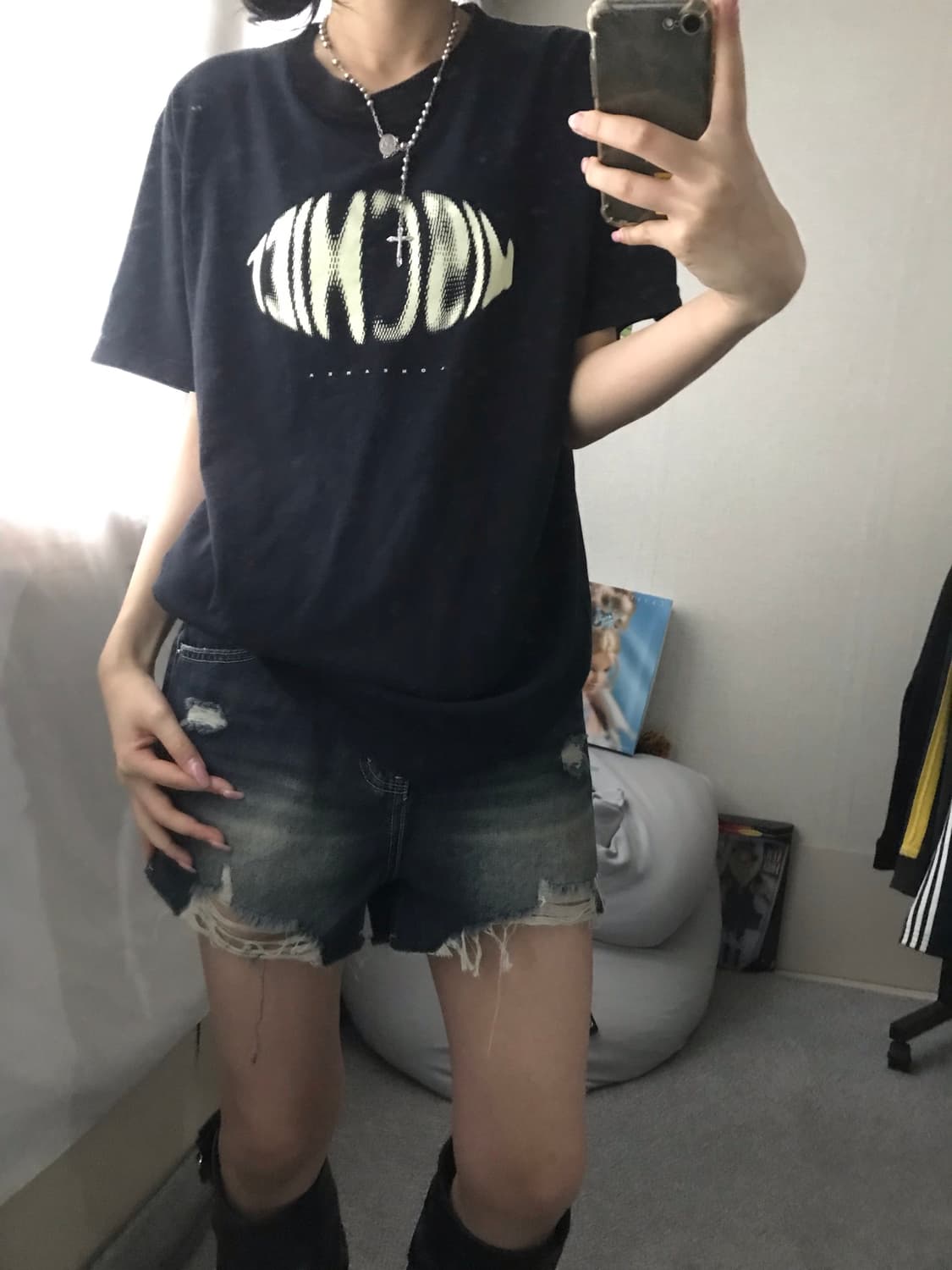 미스치프 블랙 반팔티셔츠 상품이미지3