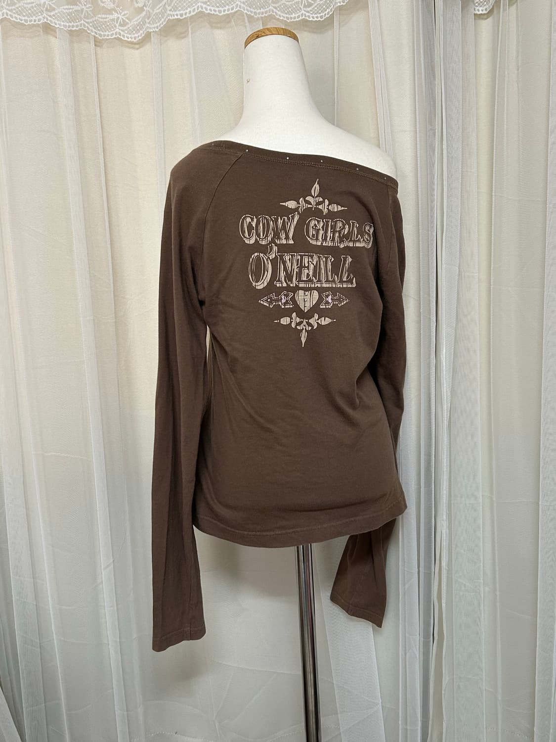 Oneill 00’s Y2K 브라운 스터드 롱슬리브 상품이미지2