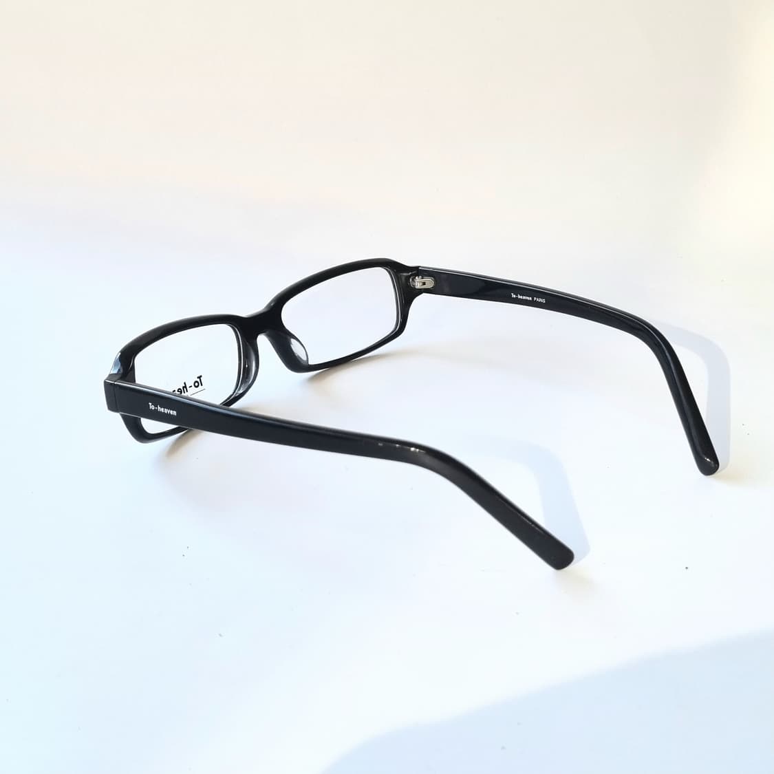 데드스탁 블랙 스퀘어 뿔테  빈티지 안경테 상품이미지6