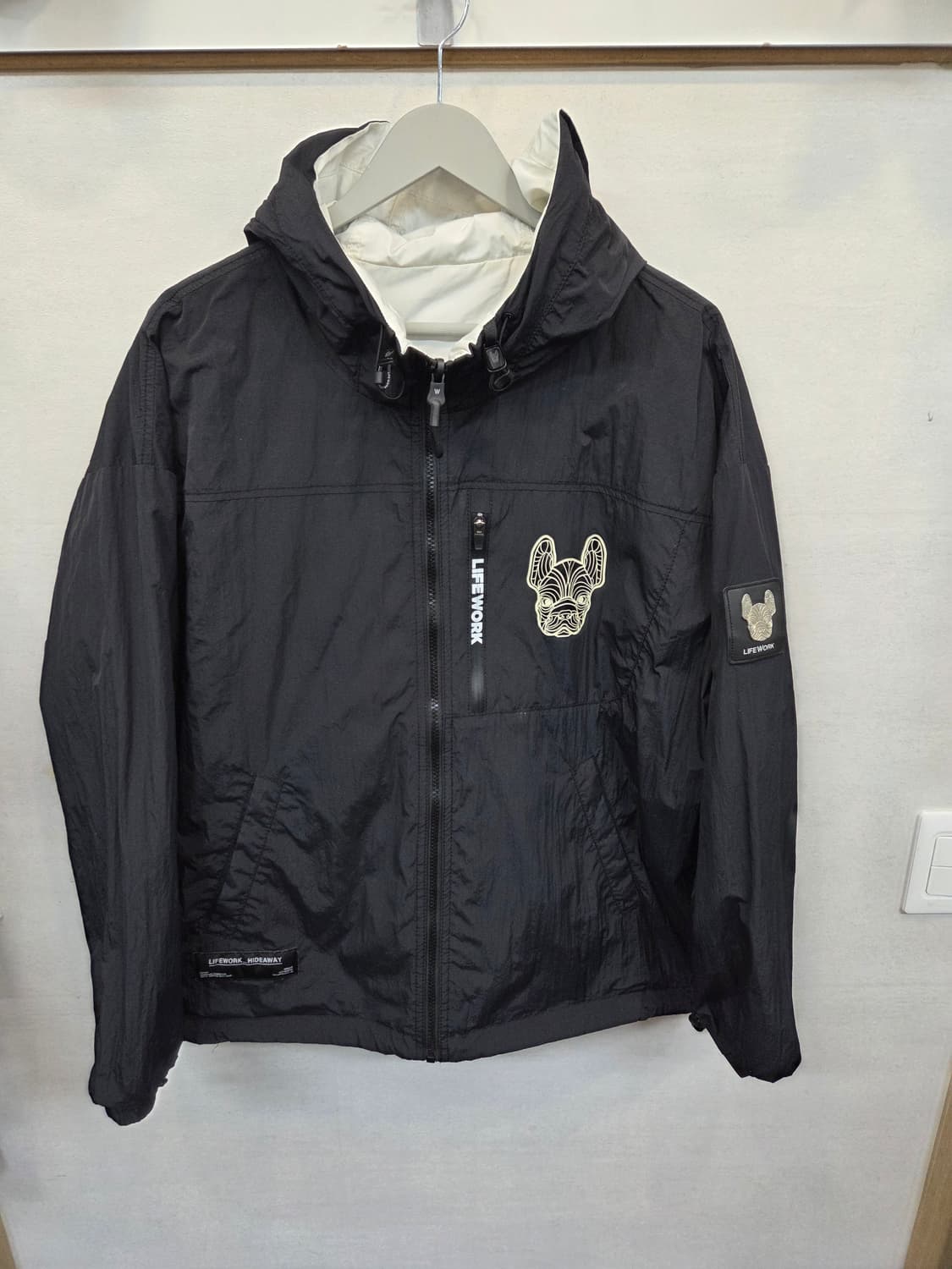 라이프워크 리버시블 빅라독 레터링 바람막이 후드자켓 L 오버핏  상품이미지1
