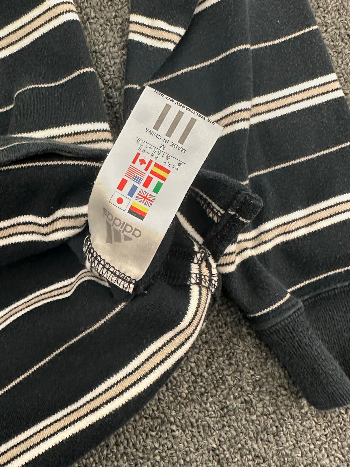 M)Adidas vintage 여성 스트라이프 하프집업 롱슬리브 상품이미지4