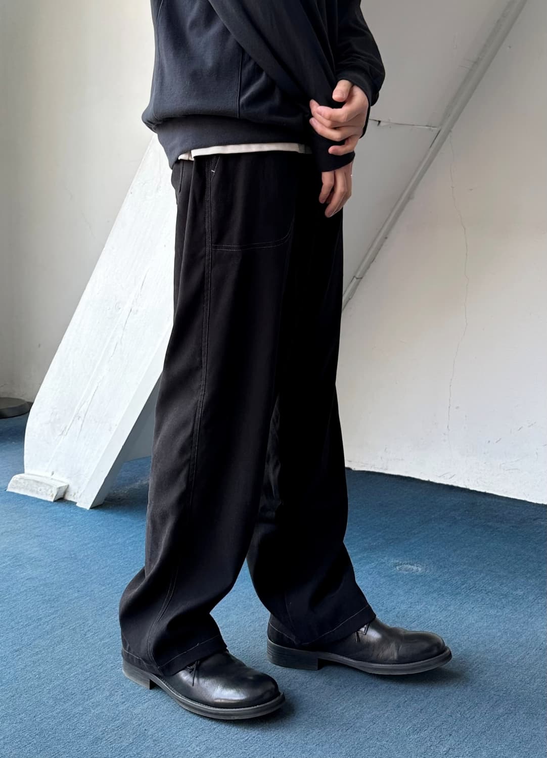 Fake suede fatigue design easy pants 상품이미지4