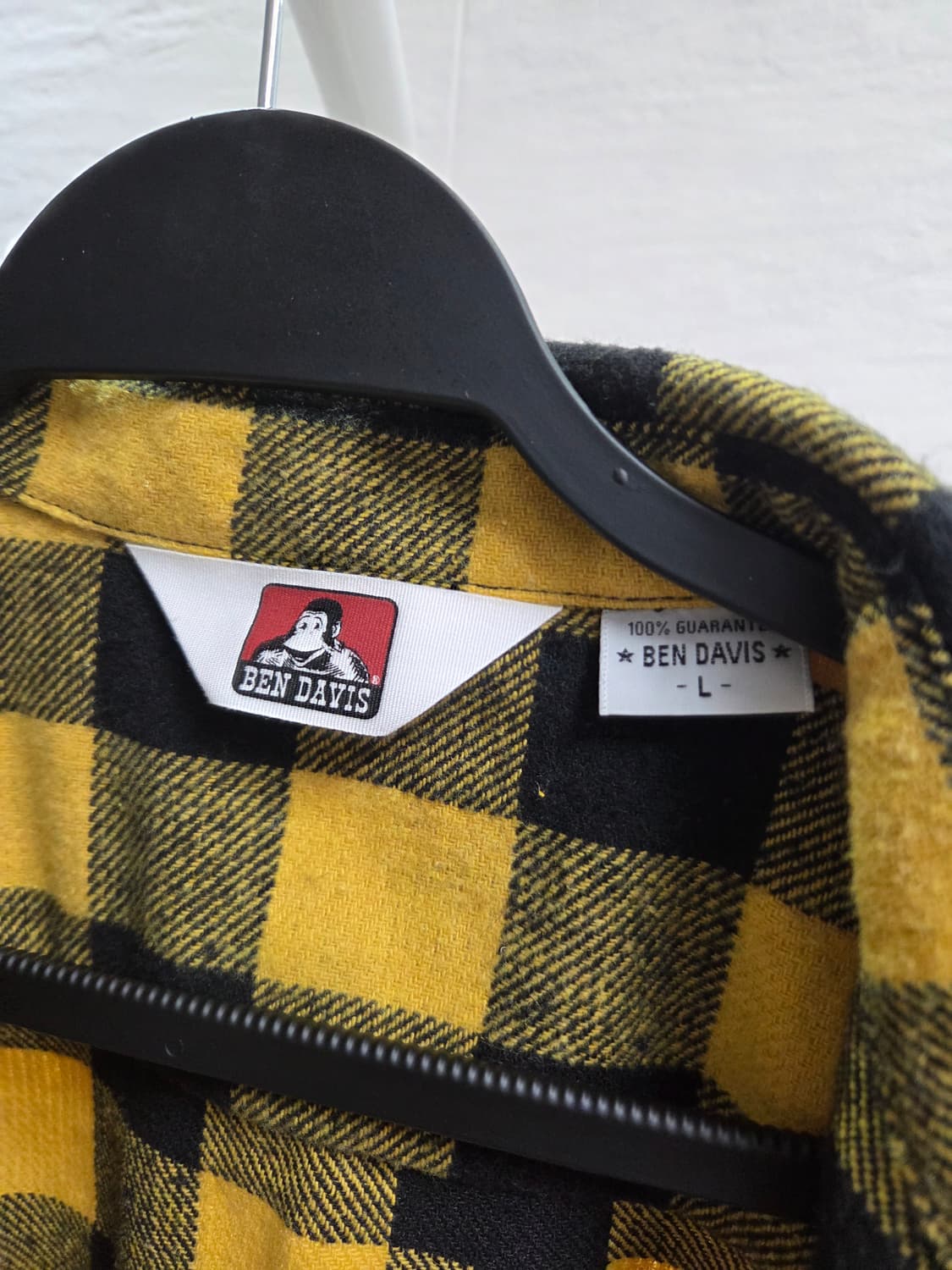 벤 데이비스 플란넬 체크 셔츠(옐로우/블랙, L) 상품이미지3