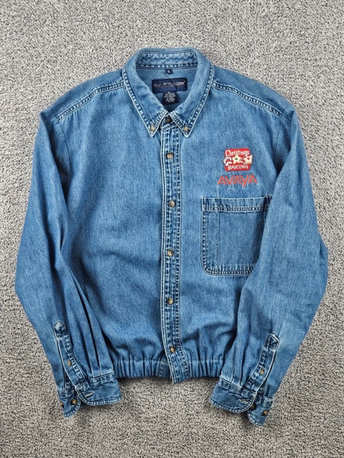 SWINGSTER 크롭 밴딩 커스텀 데님 셔츠 ( XL ) / 11638 상품이미지2