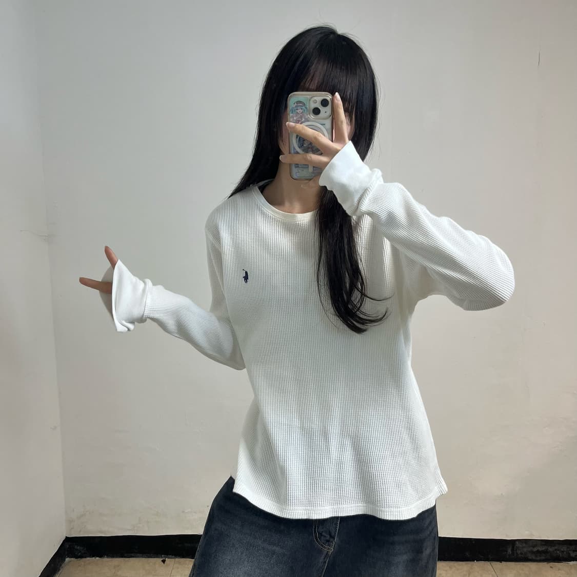 Polo waffle long sleeve 상품이미지2