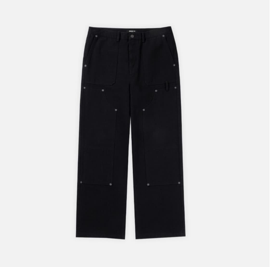 Draw fit 워시드 더블니 카펜터 워크 팬츠 [BLACK] 상품이미지1