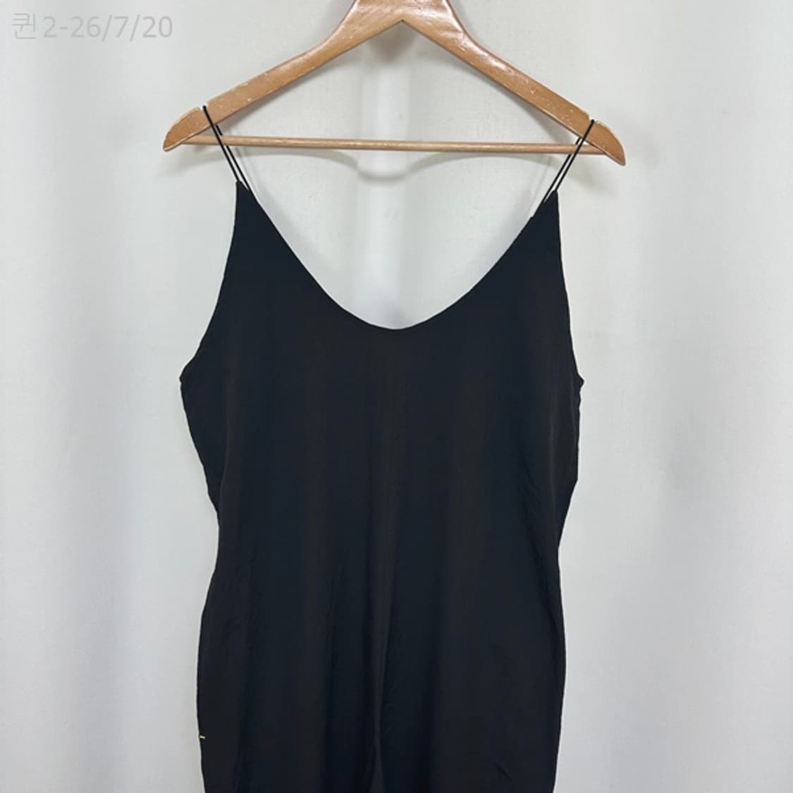 보세 여자 스판 나시 와이드 점프수트 검정 free 상품이미지9