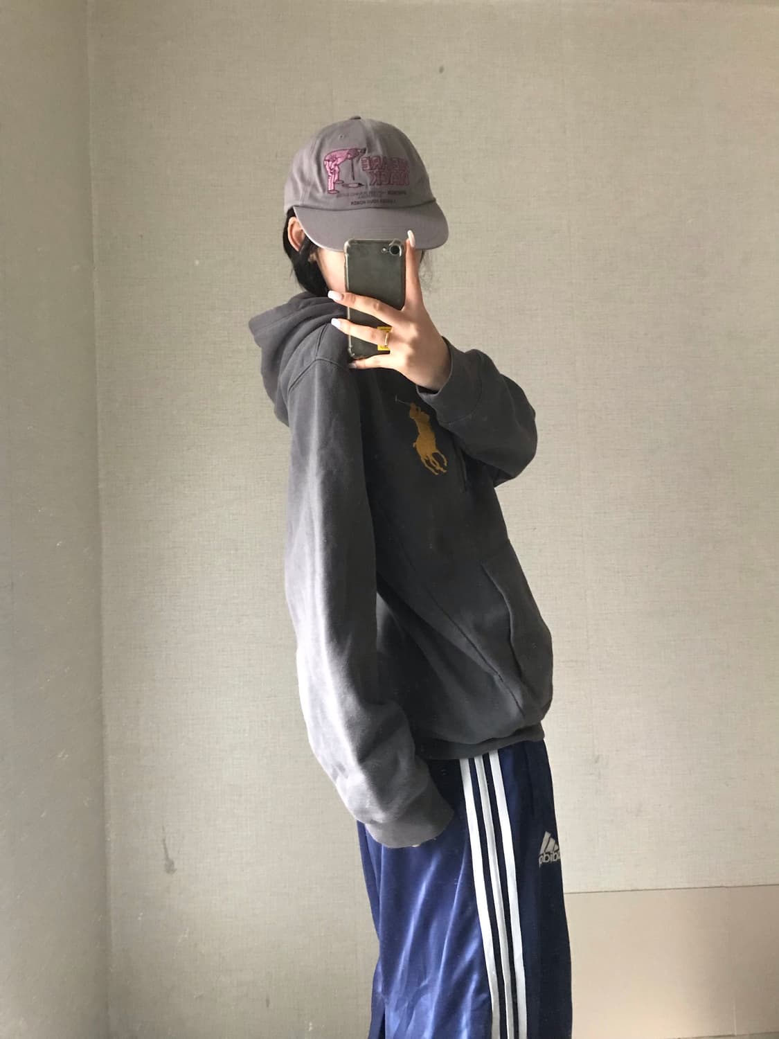 폴로 그레이 빅포니 후드티 상품이미지5