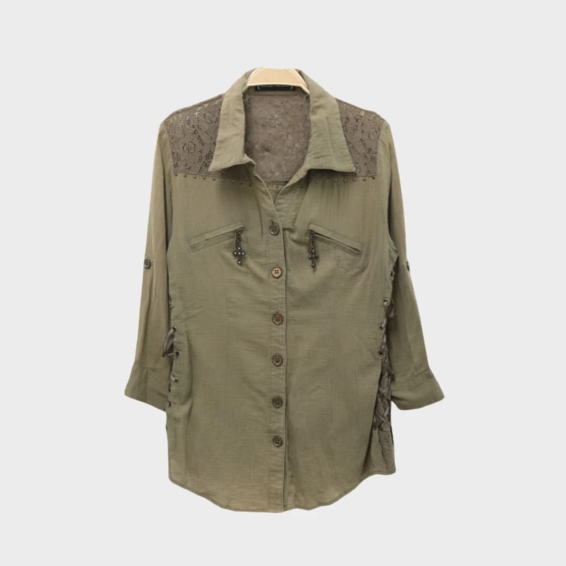 세실맥비 y2k 레이스 아일렛 셔츠 61069 상품이미지1