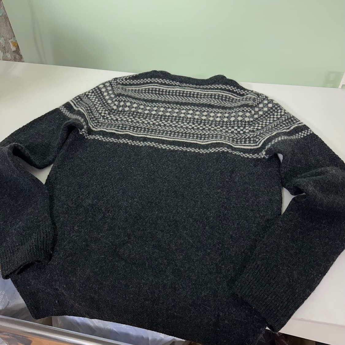 90-95 M 프레드페리 챠콜 와펜로고 램스울니트 남여공용 상품이미지5