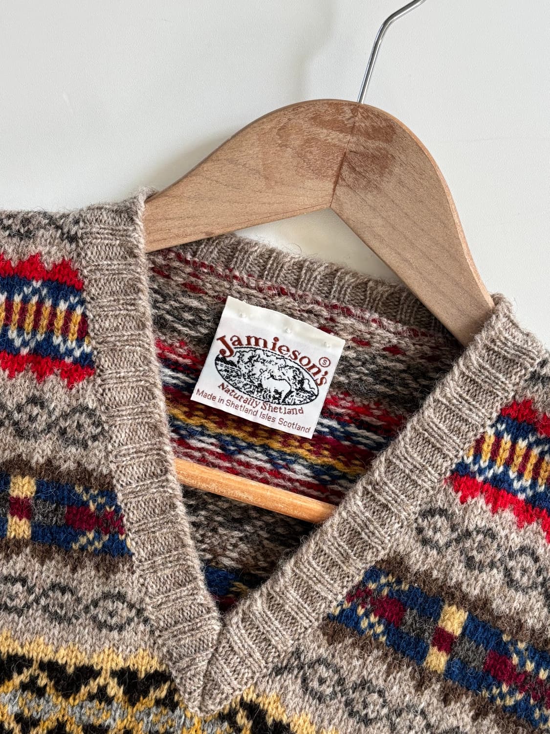 Jamieson’s 페어아일 울 니트 베스트 상품이미지5