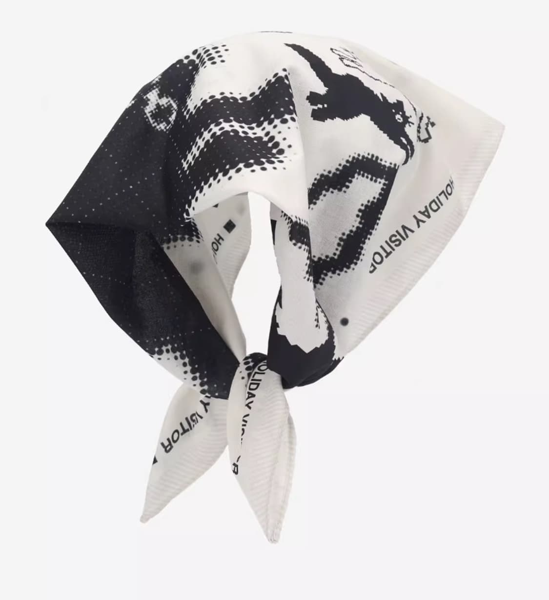 [새상품]도트 고양이 반나다 스카프 화이트 상품이미지4