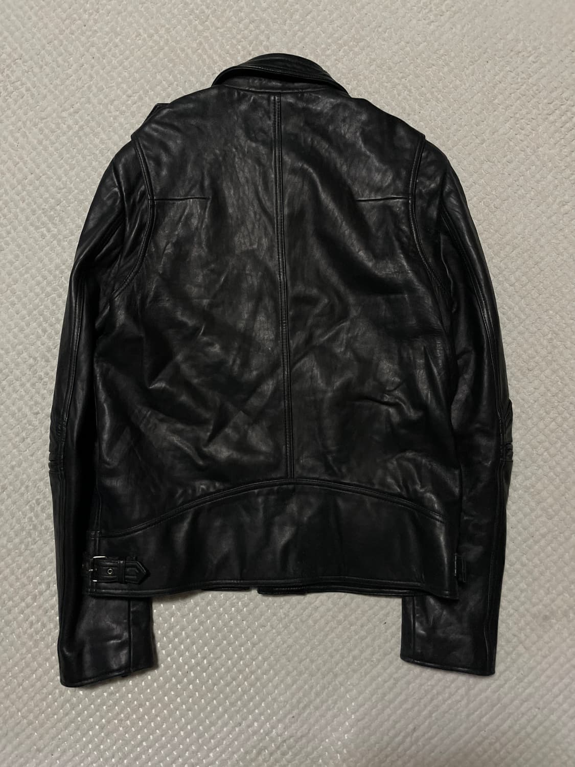 웨스턴 무드 램스킨 양가죽 포켓 디테일 레더 자켓 상품이미지2