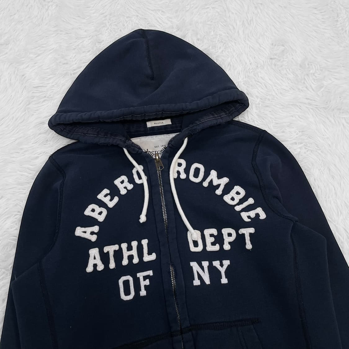 아베크롬비 아치 로고 후드집업 네이비 상품이미지3