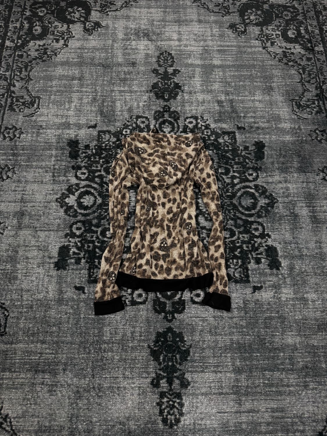 The exclusive skull leopard knit parker 상품이미지6