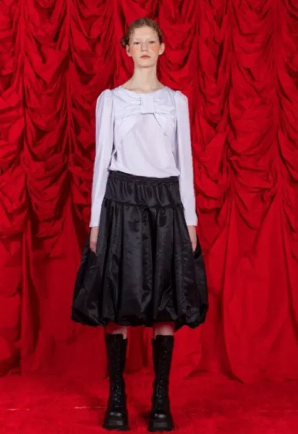 비뮈에트 리본 탑 화이트 꼼데가르송걸 상품이미지2