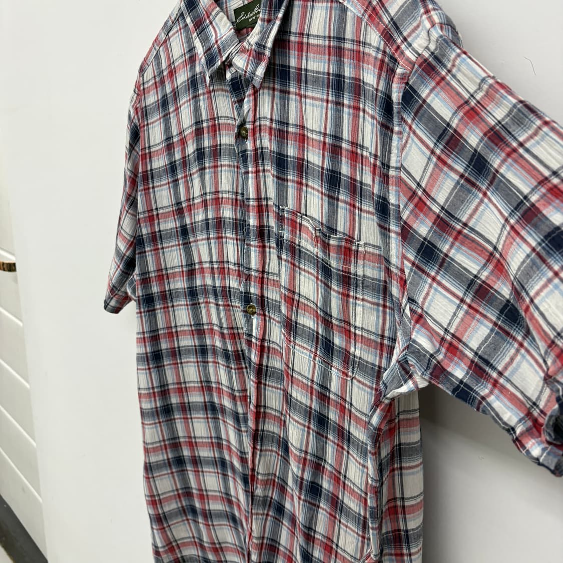 에디바우어 반팔 체크 셔츠 남성L 상품이미지4