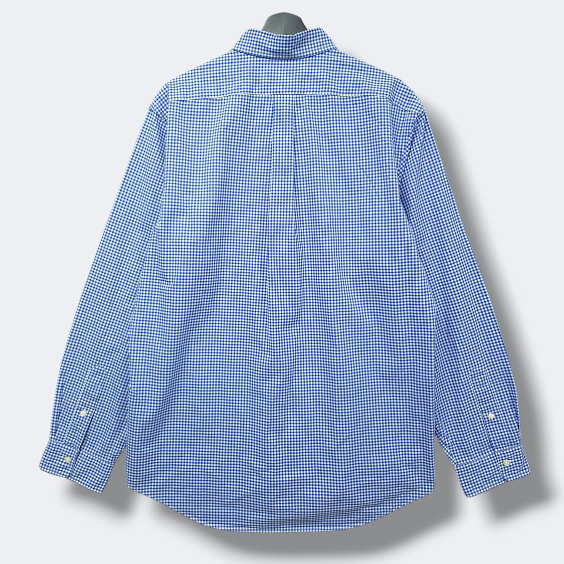 [XL] 폴로 블루 깅엄 커스텀핏 코튼 스트레치 긴팔셔츠 상품이미지2