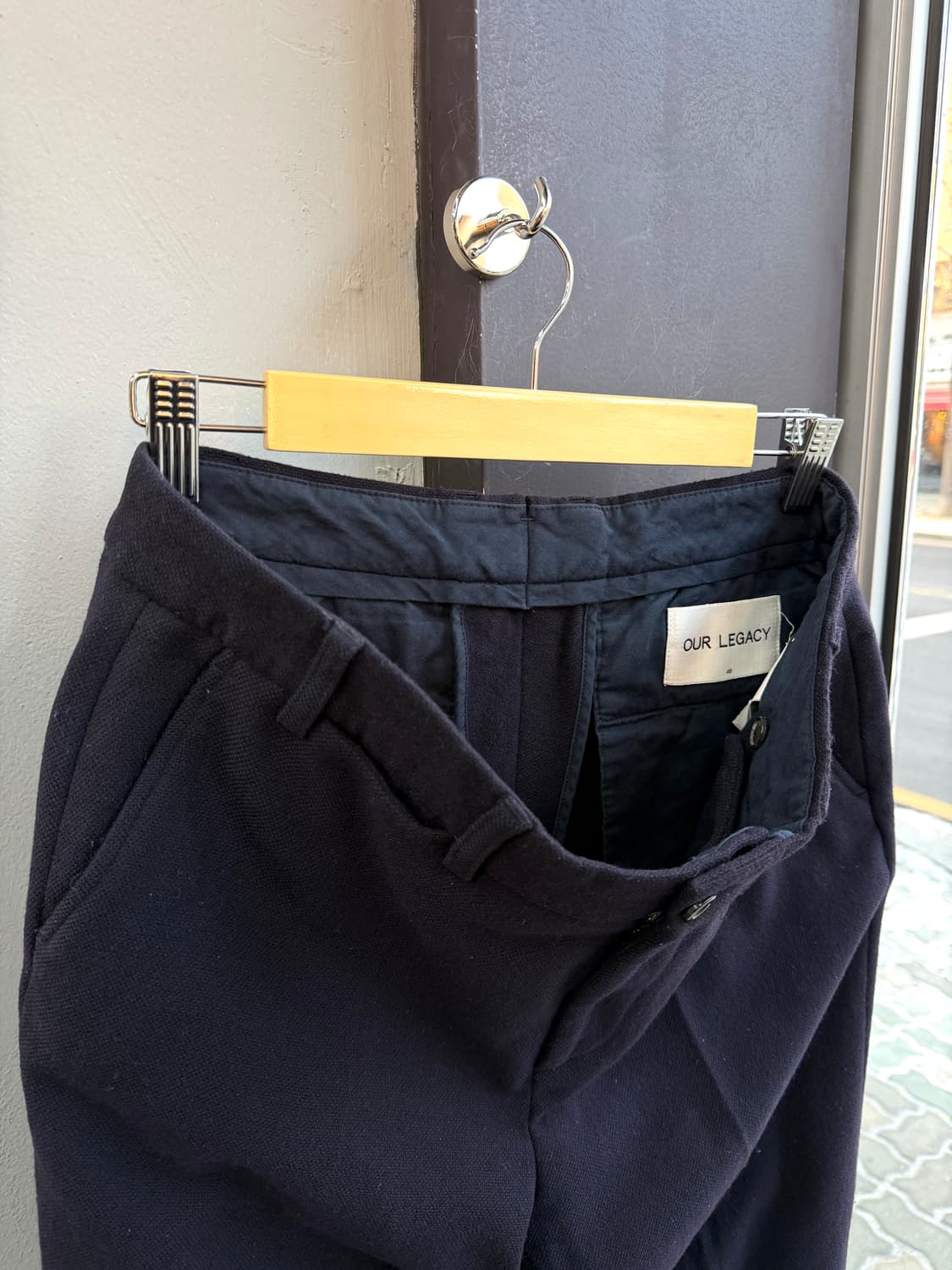 48/ 아워레가시 소프트 네이비 Canvas 울팬츠 상품이미지6