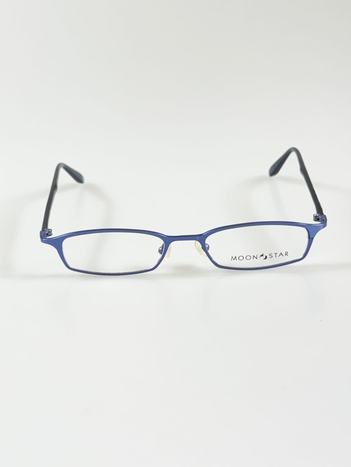 90s MOON STAR 블루 메탈릭 슬림스퀘어 빈티지 안경 상품이미지2