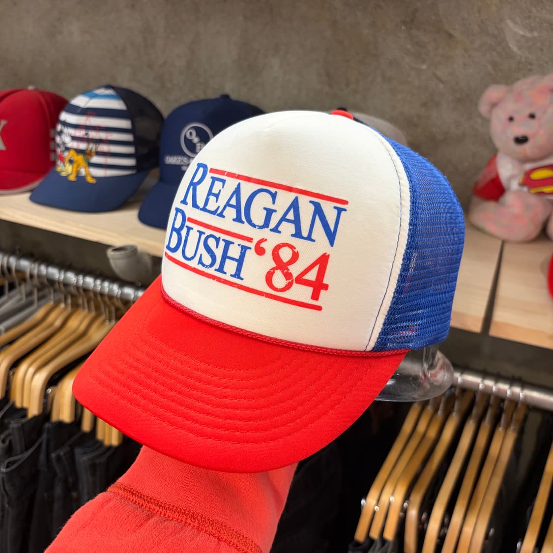 84s USA 빈티지 레이건 조지부시 선거 트러커 매쉬 볼캡 모자  상품이미지2