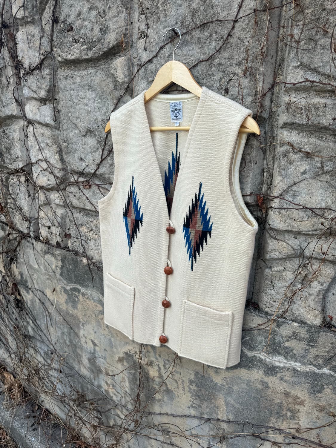 오르테가 핸드 우븐 울 치마요 베스트 나바호 네이티브 웨스턴 조끼 상품이미지3