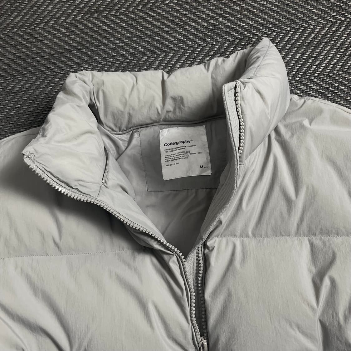 코드그라피 우먼스 덕 다운 푸퍼 크롭 패딩 그레이o 4600 상품이미지4