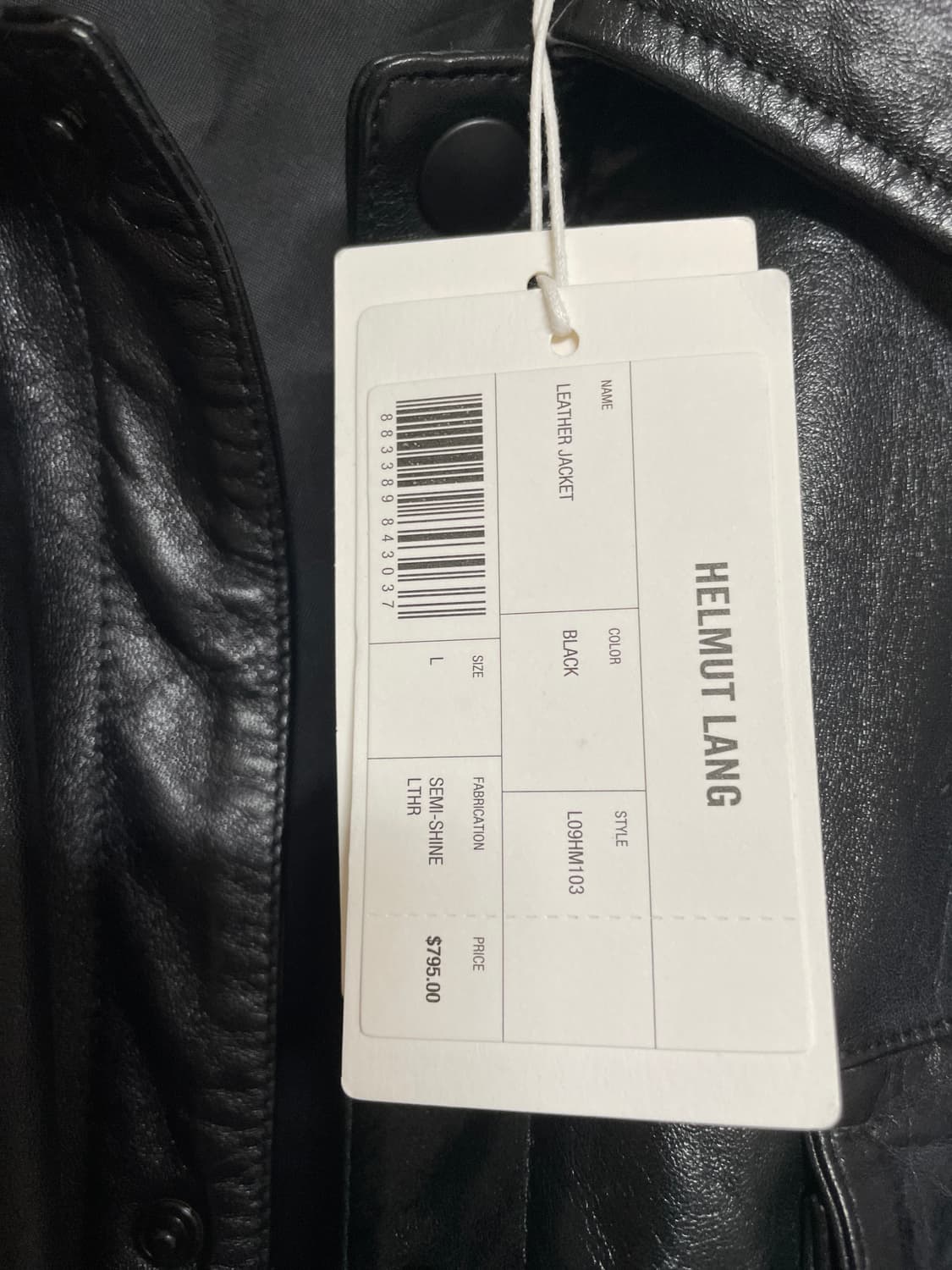 헬무트 랭 블랙 가죽 자켓 L 새상품 상품이미지2