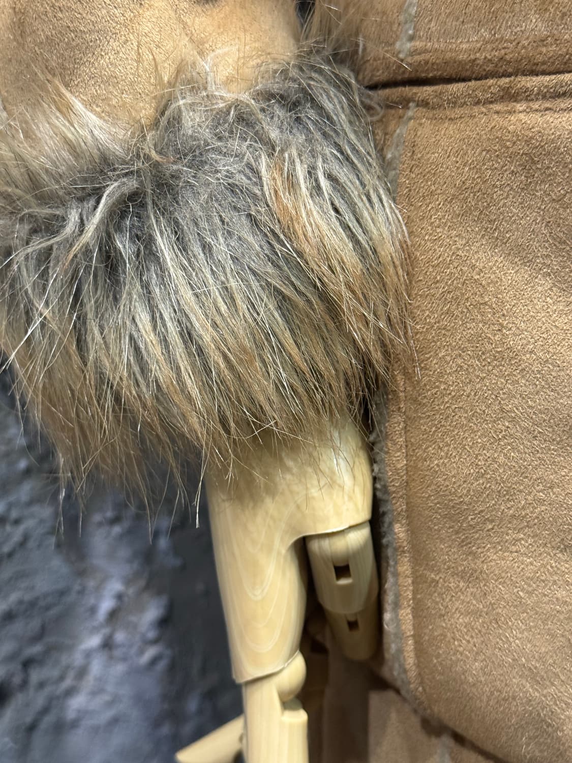 Brown fur suede coat 상품이미지6