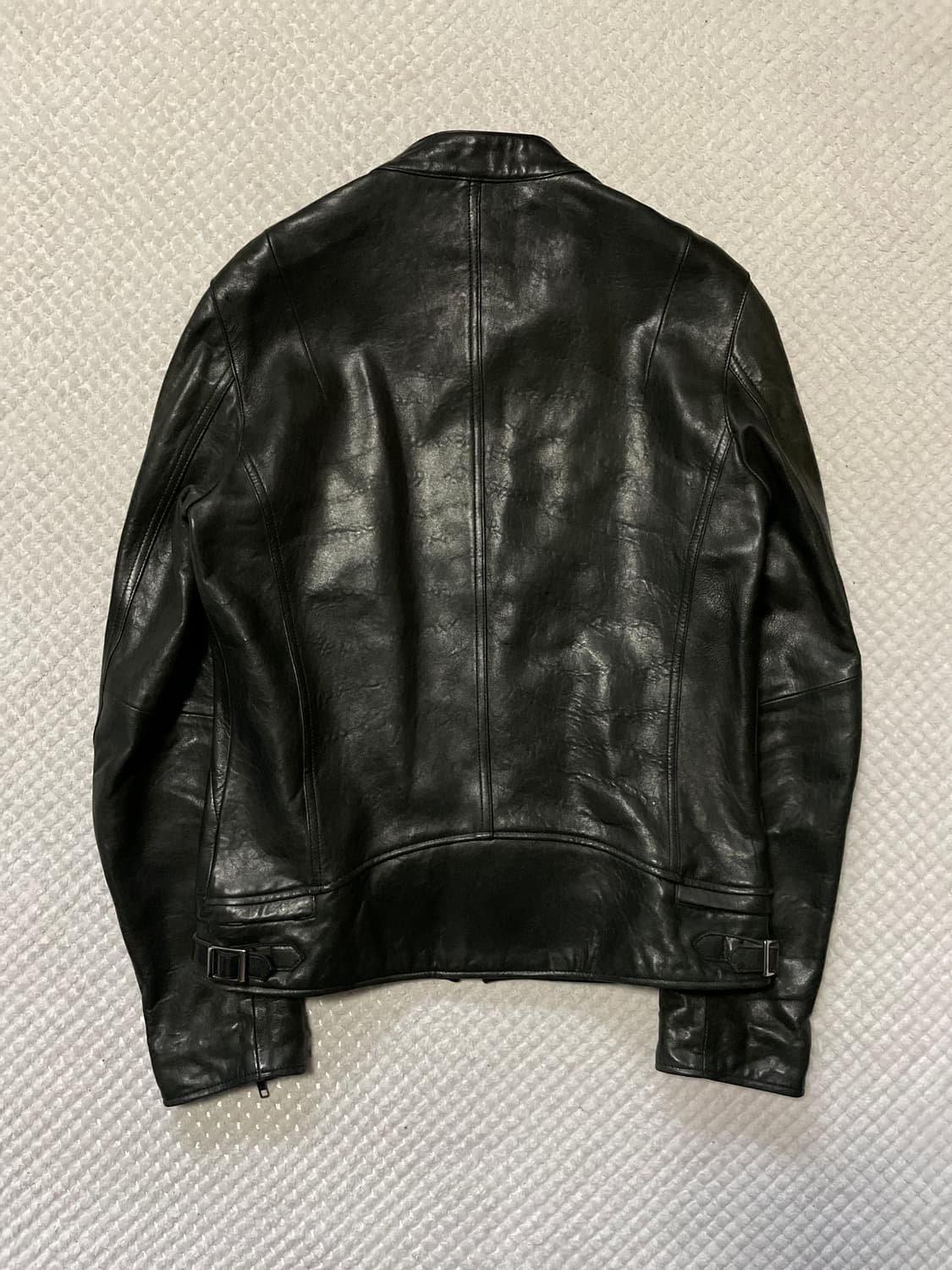 JLD 웨스턴 무드 2WAY 램스킨 양가죽 바이커 레더 자켓 다크 그린 상품이미지2