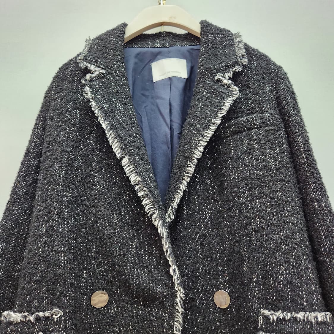 VOV 보브 블랙 트위드 블레이저 오픈 자켓 55(M) 상품이미지3