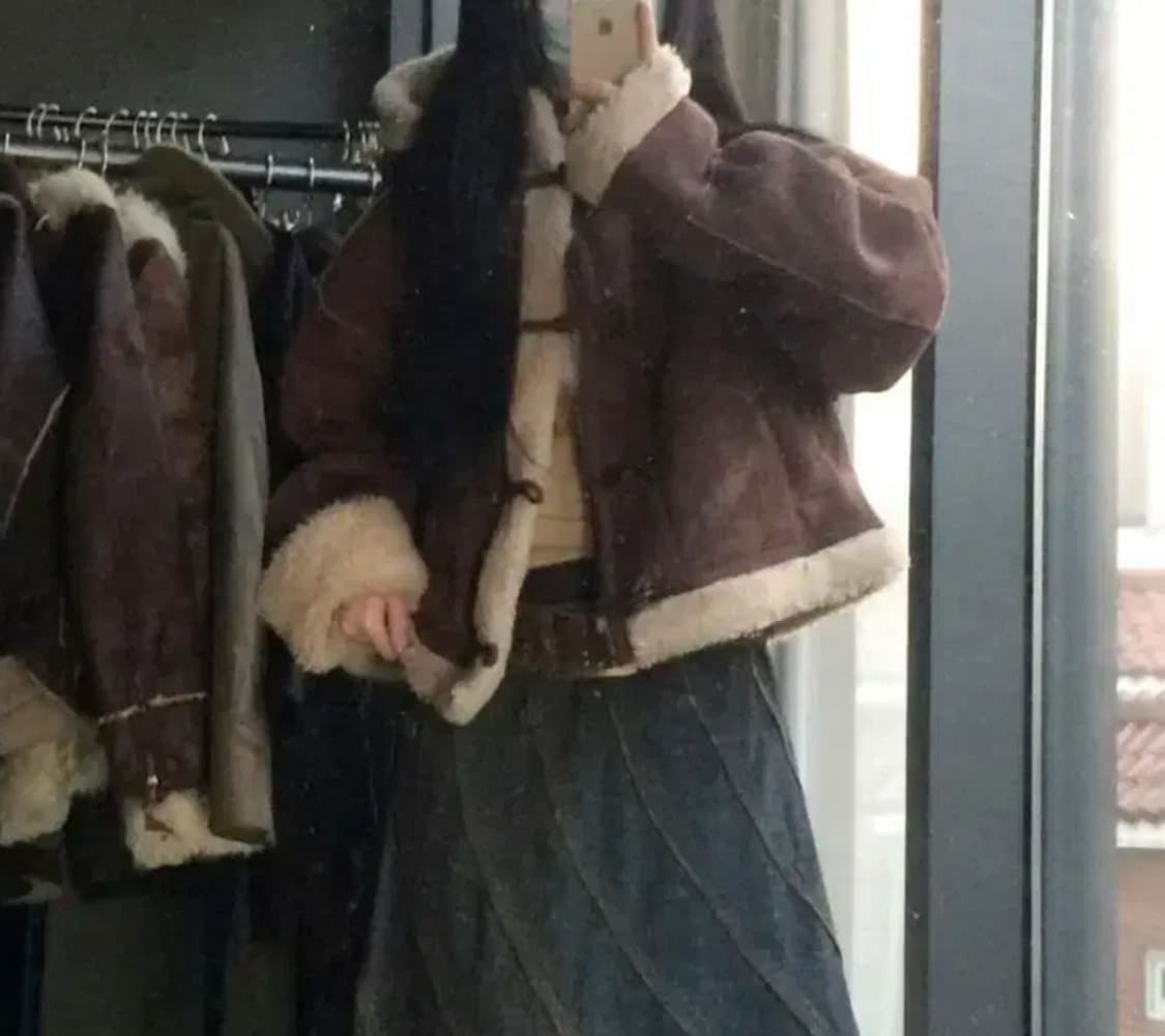 빈티지 브라운 무스탕 큐빈티지 상품이미지1