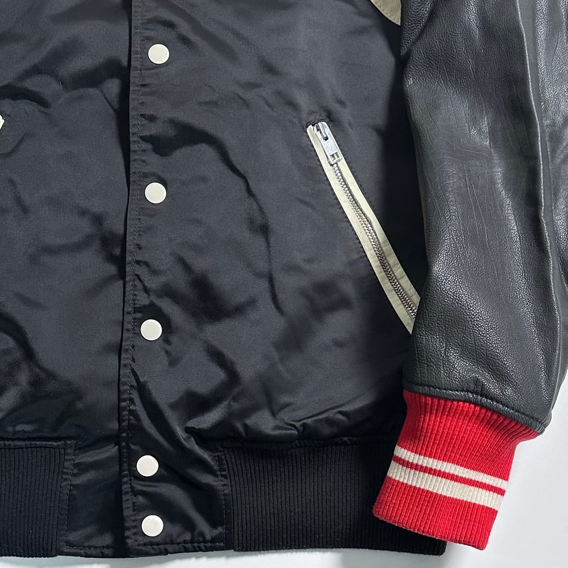 디젤 레더/나일론 바시티 자켓 상품이미지4