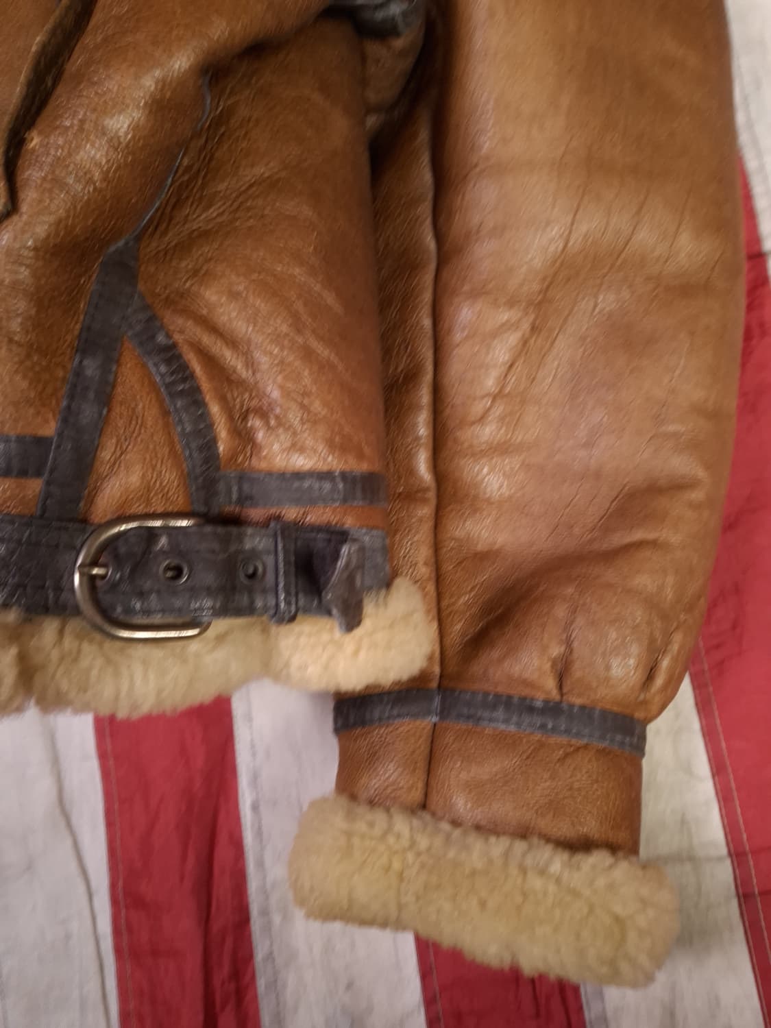 90's 일본판 미공군 B-3 TYPE 리얼레더 항공 폭격기 무스탕 상품이미지6