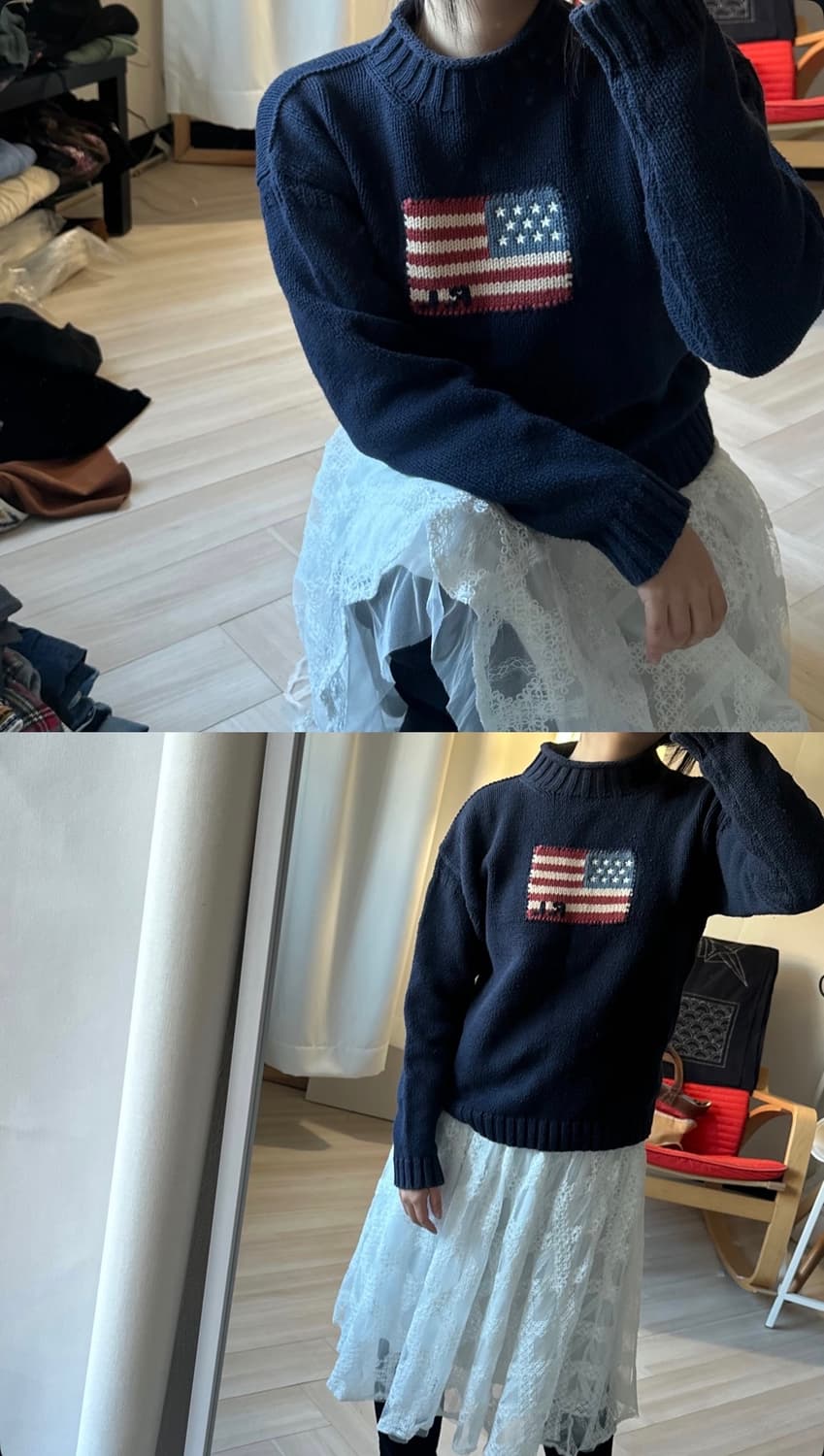 [POLO SPORT] 90’s usa flag knit sweater 상품이미지5