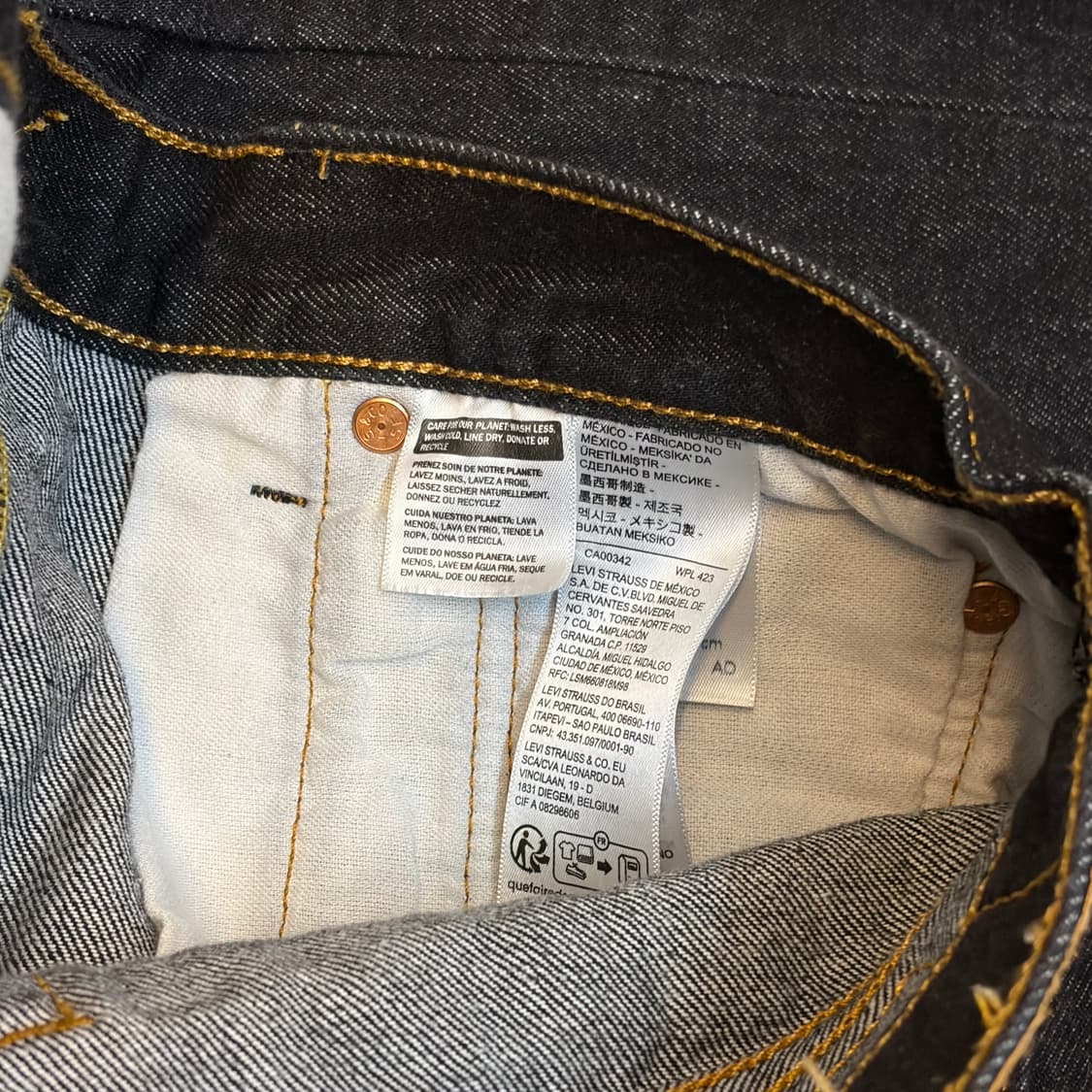 새상품급 미국 빈티지 리바이스 501 생지 블랙진 청바지 상품이미지3