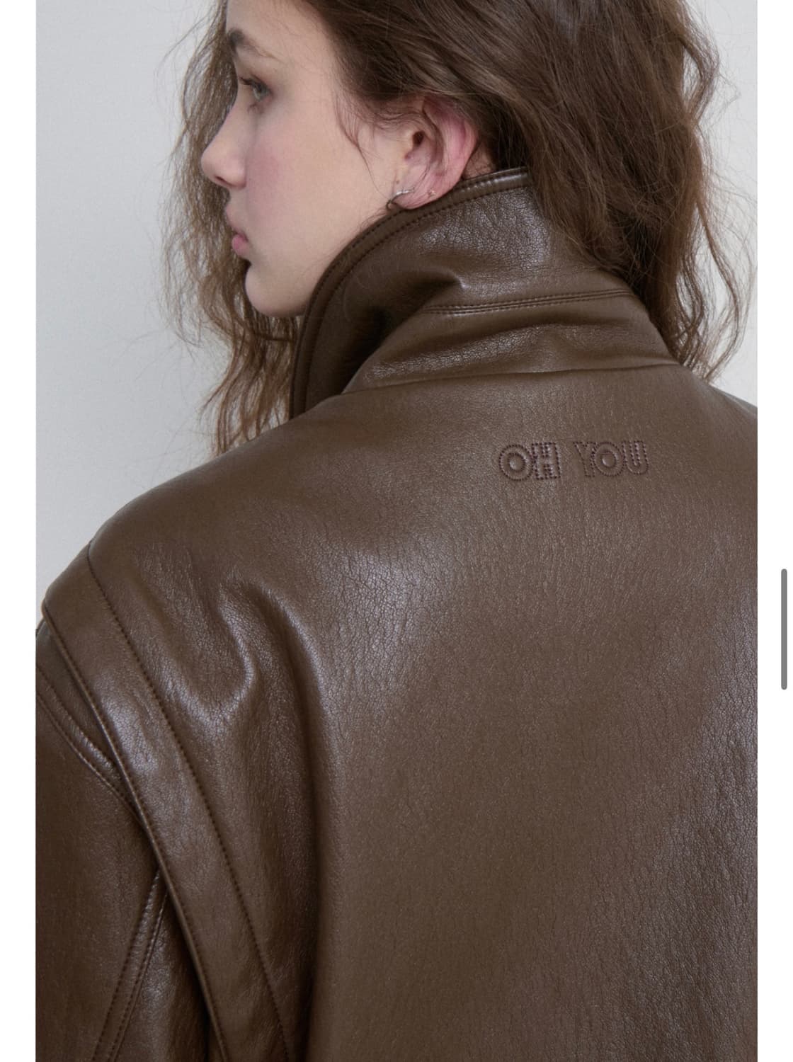 더오유 가죽자켓 브라운 상품이미지3