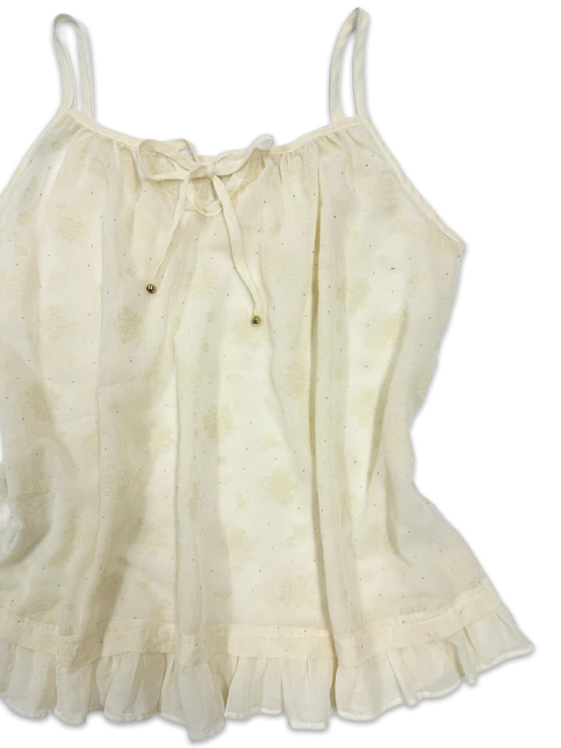 빈티지 아이보리 시스루 레이어드 프릴 슬리브리스 상품이미지2