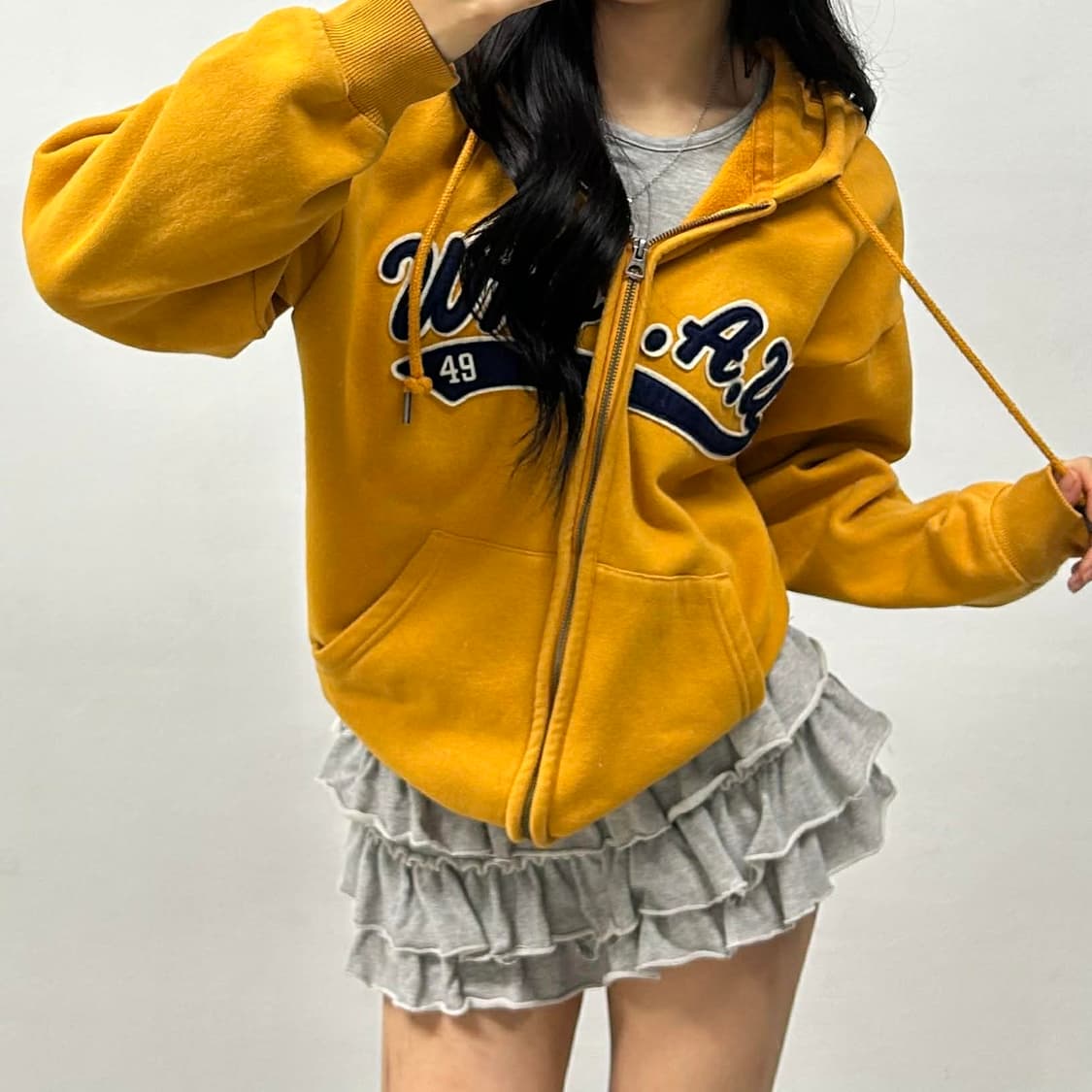 후아유 y2k 러블리힙 후드집업 희귀져지(M) 상품이미지1