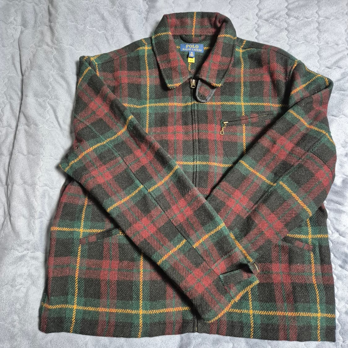 [XL]폴로 플래드 트위드 랄프로렌 타탄 체크 울 뉴스보이 자켓 상품이미지2