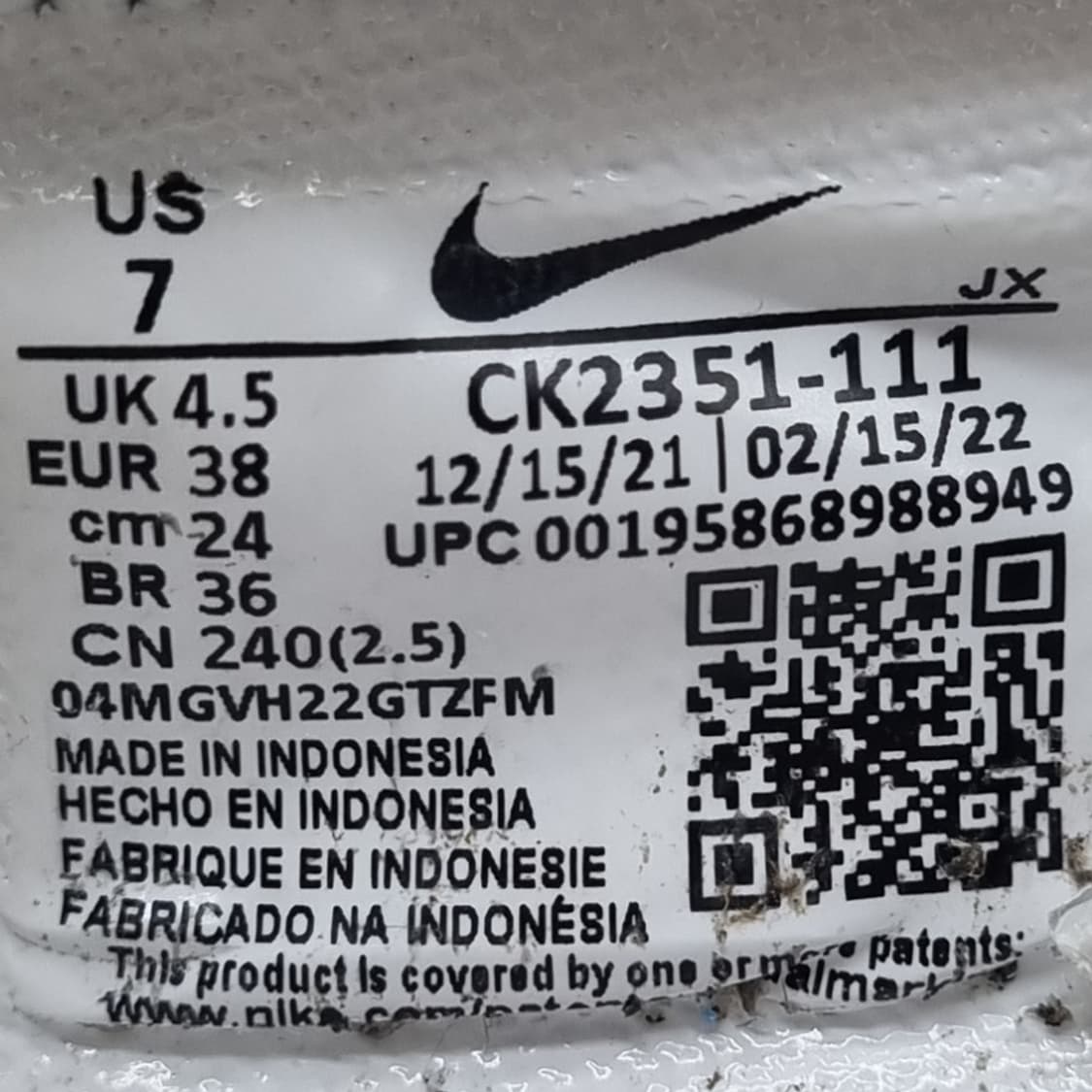 나이키 데이브레이크 흰검 여성운동화240  상품이미지6