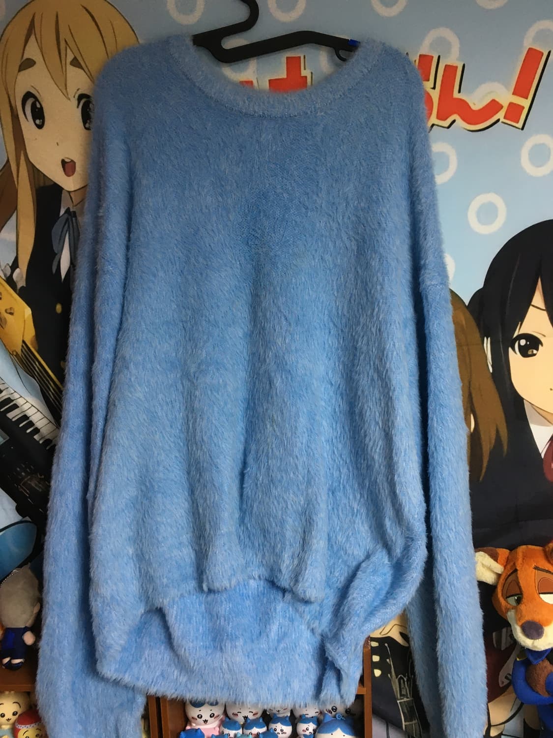 노매뉴얼 크롭 헤어 니트 스카이블루 상품이미지1