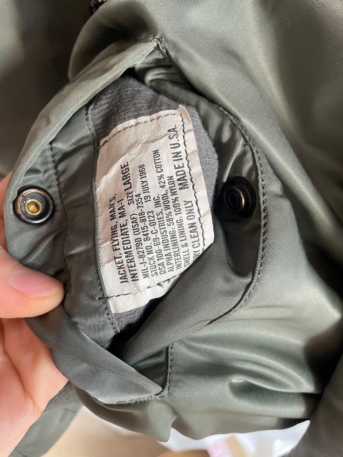 알파 정밀복각 ma-1 상품이미지9