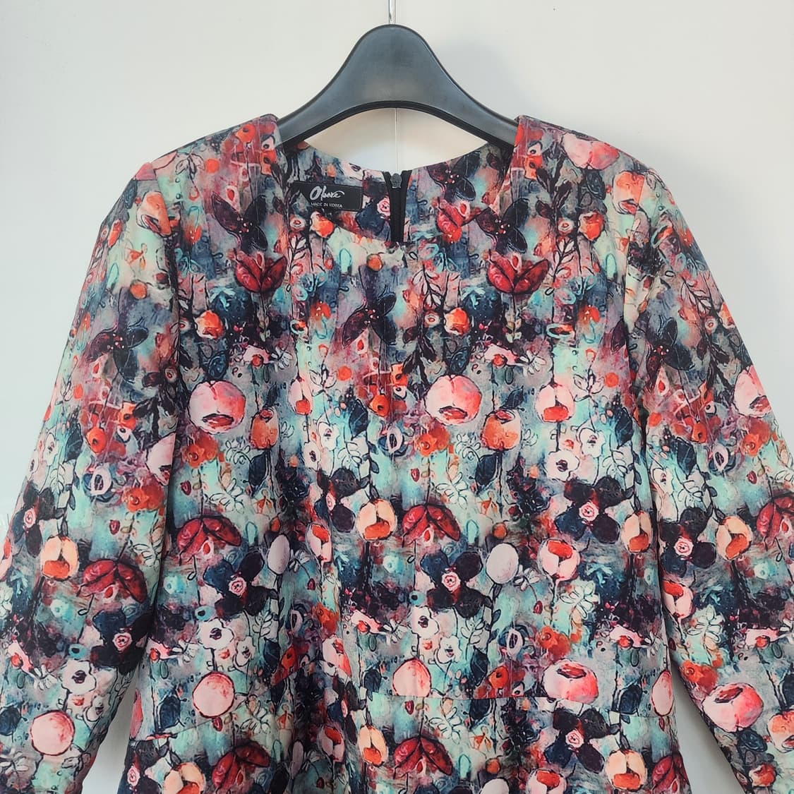 플라워 패턴 칠부 소매 원피스 상품이미지2