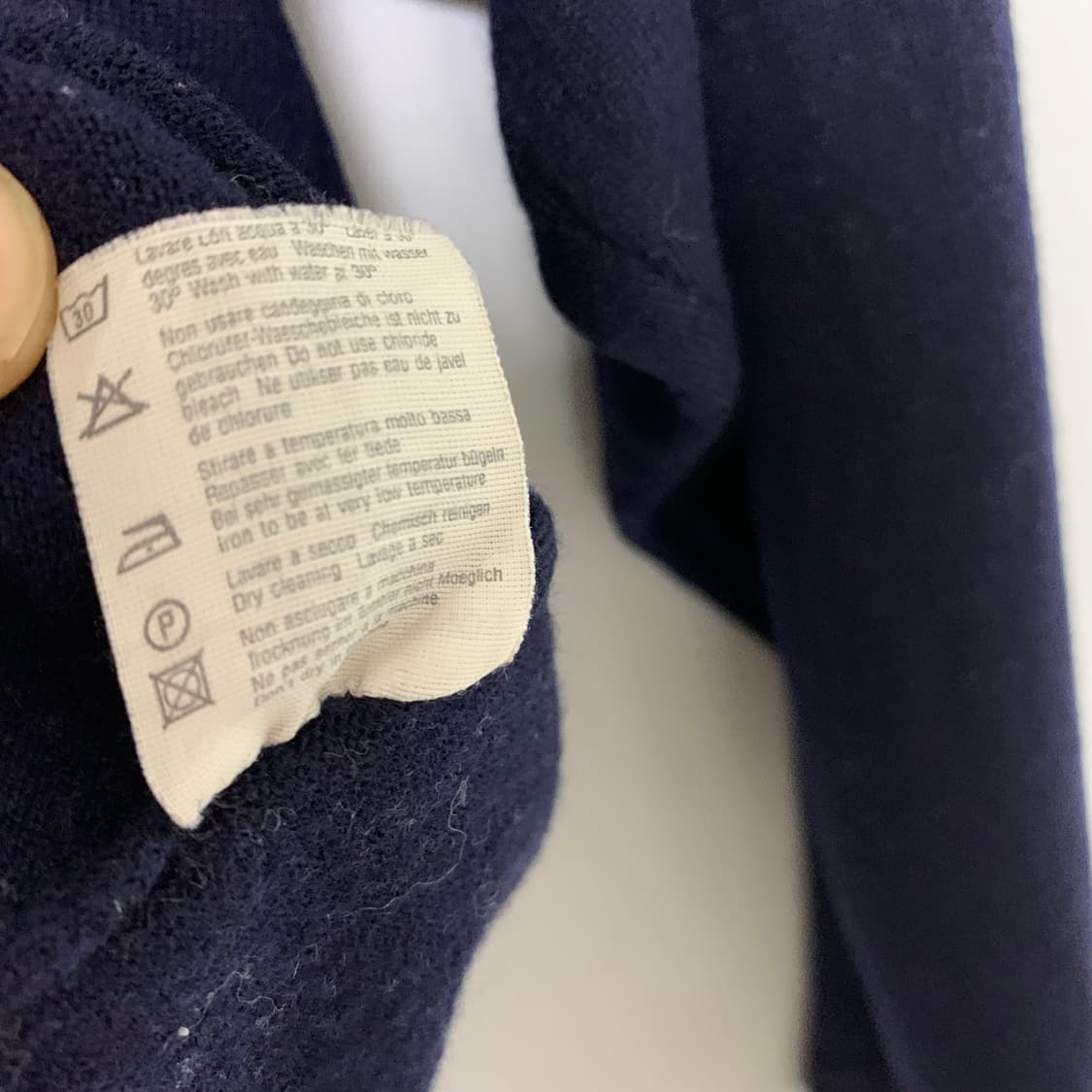 캐시미어 100% 네이비 모크넥 7부 소매 크롭 여성 이태리 빈티지 니트 상품이미지4